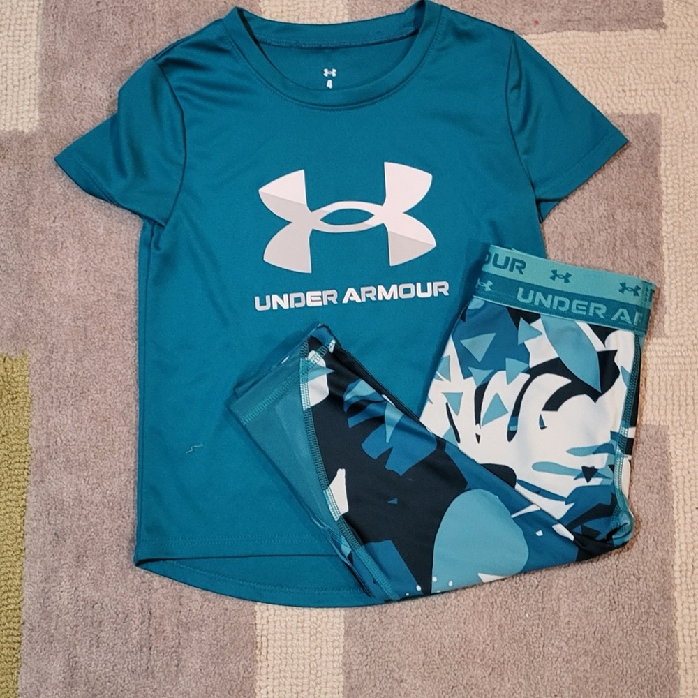 Under Armour Kids Teal and Blue Matching Set